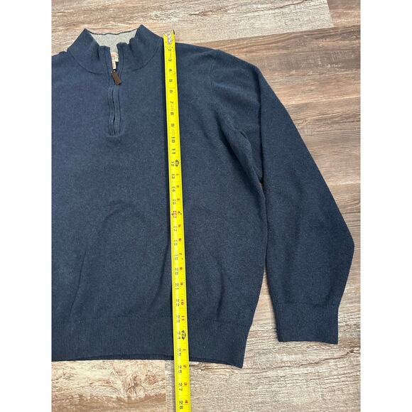 FAHERTY men’s 1/4 Zip sweater in navy size XL - Picture 2 of 6